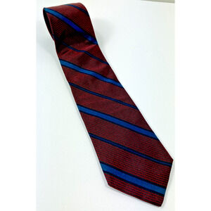Austin Reed of Regent Street Vintage Silk Tie Red Teal Striped